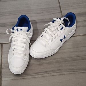Under Armour White Sneakers with Blue Highlights
